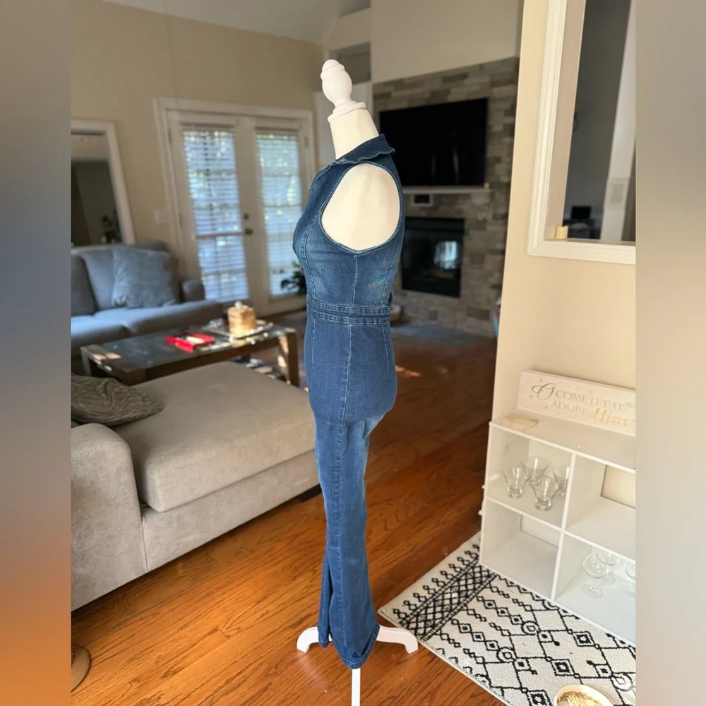 Women's Denim Jumpsuit - Picture 6 of 6